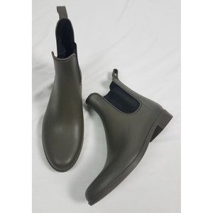 Storm By Cougar Women's Sz. 9 Olive Green Chelsea Ankle Rain Wellies Boots